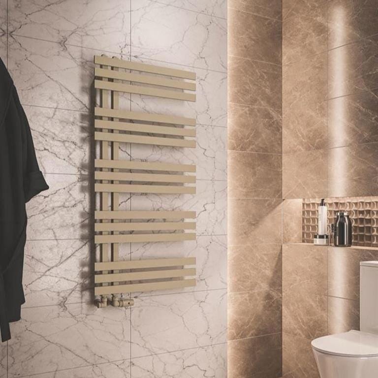 Eastbrook Designer Towel Radiator Eastbrook Hurley Vertical Straight Heated Towel Rail - 1200mm x 600mm in Matt Cappuccino