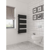 Eastbrook Designer Towel Radiator Eastbrook Helmsley Straight Vertical Designer Towel Rail in Matt Black 1150 x 600 / Central Heating