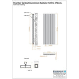 Eastbrook Panel Radiators Eastbrook Charlton Vertical Designer Radiator in Matt Black
