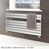 Eastbrook Designer Towel Rail Eastbrook Staverton Tube on Tube Straight Vertical Heated Towel Rail in Chrome 600 x 500 / Electric Only