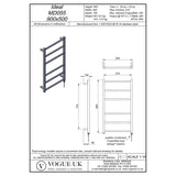Vogue Vogue Ideal Straight Designer Towel Radiator in Polished Stainless Steel 900 x 500 / Dual Fuel