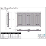 Aquarius Type 11 Compact Panel Radiator In Gloss White