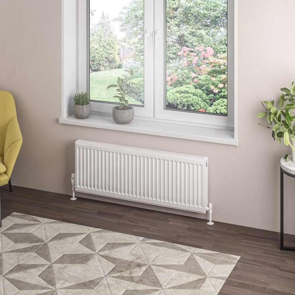 Aquarius Bathrooms Type 21 Aquarius Type 21 Compact Panel Radiator In Gloss White 400 x 1100mm