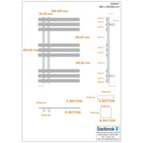 Eastbrook Ladder Rail Eastbrook Hurley Vertical Straight Heated Towel Rail - 800 x 600mm -  Chrome