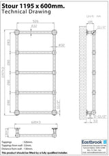Eastbrook Traditional Towel Rail Eastbrook Stour Vertical Traditional Heated Towel Rail in Matt Black