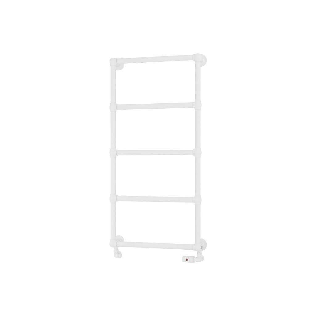 Eastbrook Traditional Towel Rail Eastbrook Stour Vertical Traditional Heated Towel Rail in Matt White 1195 x 600 / Dual Fuel