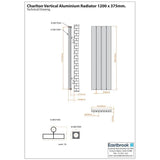 Eastbrook Panel Radiators Eastbrook Charlton Vertical Designer Radiator in Matt Black