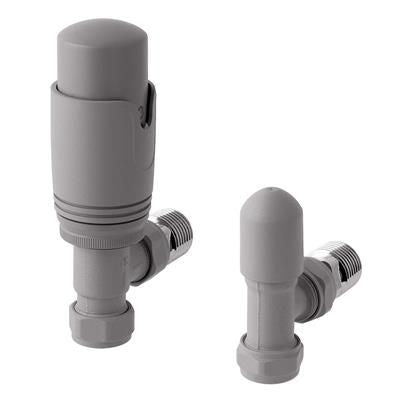 Eastbrook Biava Thermostatic Angled Radiator Valve and Lockshield - Matt Grey - 41.3027
