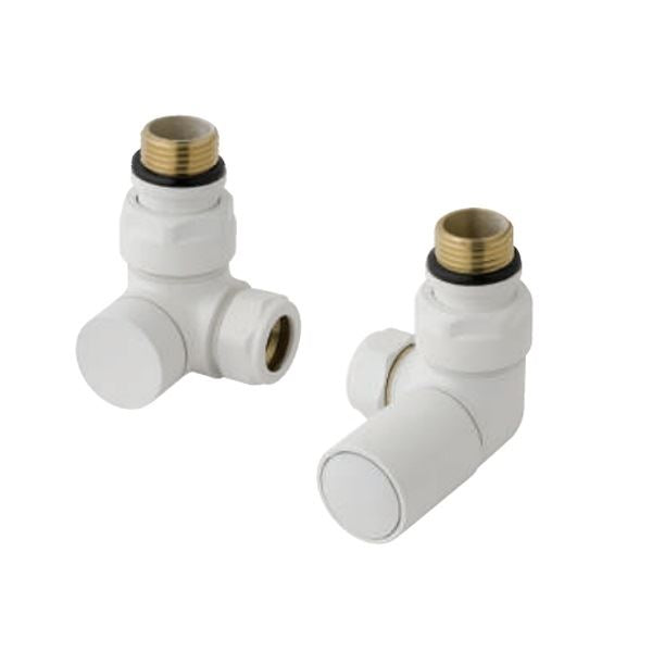 Eastbrook Corner Manual Radiator Valves Pair - Matt White - 41.3017