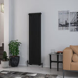 Eastbrook Column Radiator Eastbrook Rivassa Traditional 2 Column Radiator in Matt Black 1800 x 473 / Central Heating