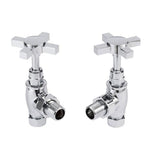 Vogue Radiator Valves Vogue Crosshead Manual Angled Radiator Valves (Pair) in Chrome