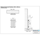 Eastbrook Column Radiators Eastbrook Rubano Straight Horizontal Traditional Column Radiator in Gloss White