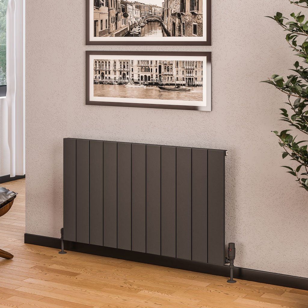 Eastbrook Eastbrook Rosano Straight Horizontal Aluminium Radiator  in Matt White 600 x 1040 / Dual Fuel