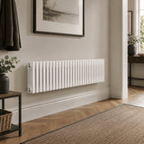 Aquarius Bathrooms Column Radiator Aquarius Foundry Horizontal 4 Column Radiator in White 300mm x 1190mm
