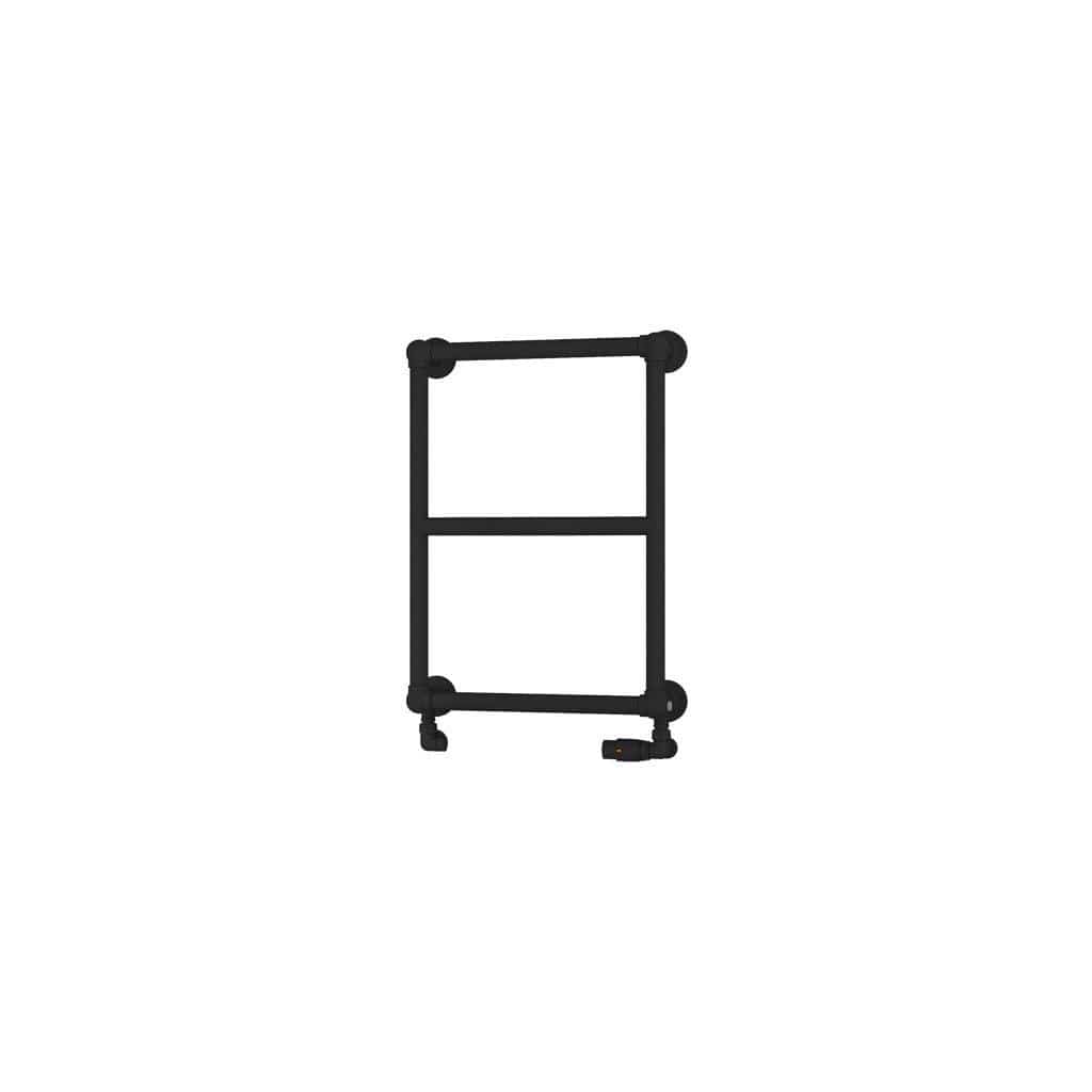 Eastbrook Traditional Towel Rail Eastbrook Stour Vertical Traditional Heated Towel Rail in Matt Black 690 x 500 / Central Heating