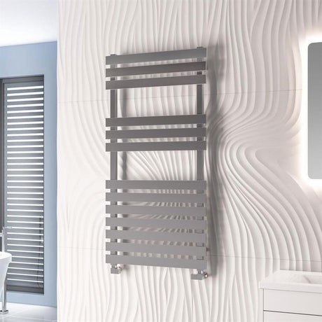 Eastbrook Designer Towel Radiator Eastbrook Biava Flat Straight Vertical Towel Rail in Chrome 1190 x 500 / Dual Fuel