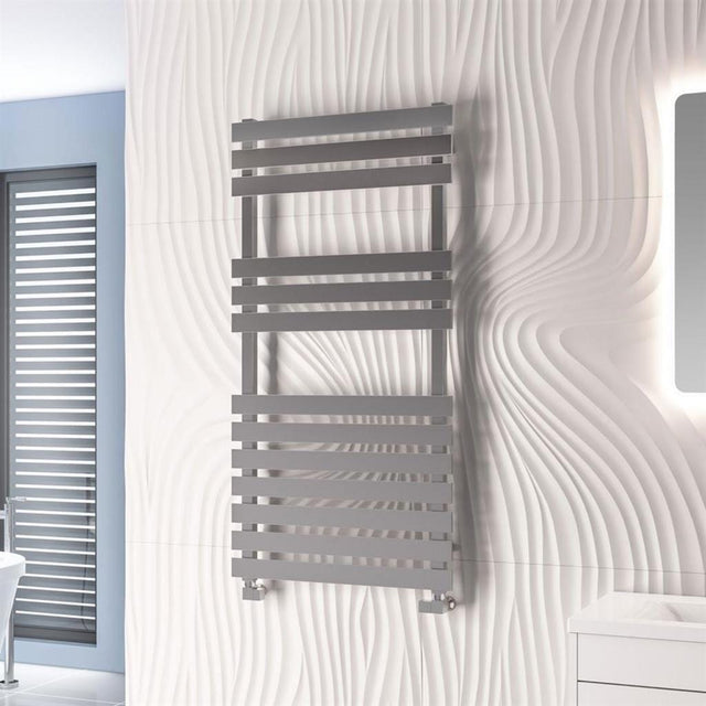 Eastbrook Designer Towel Radiator Eastbrook Biava Flat Straight Vertical Towel Rail in Chrome 1190 x 500 / Dual Fuel