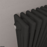 Eastbrook Column Radiator Eastbrook Rivassa Traditional 4 Column Radiator in Matt Black