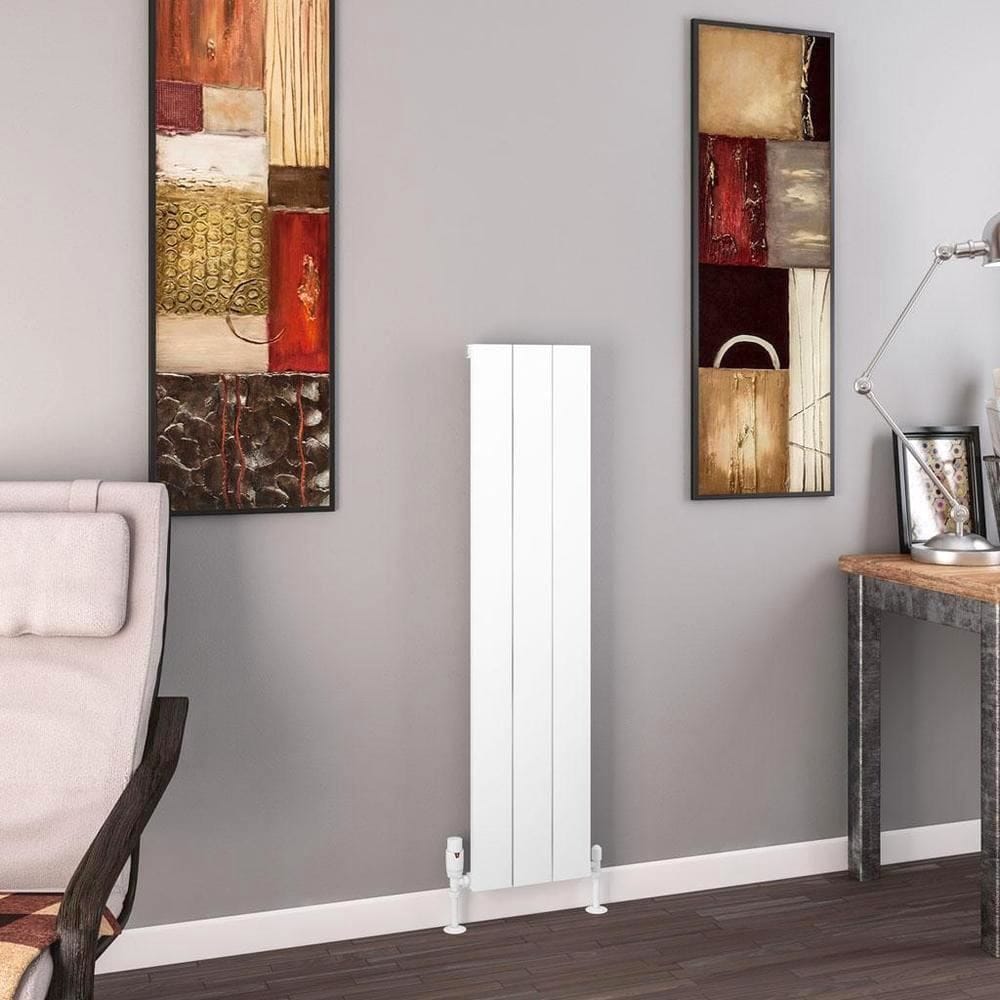Eastbrook Panel Radiator Eastbrook Charlton Vertical Designer Radiator in Matt White 1200 x 280 / Dual Fuel