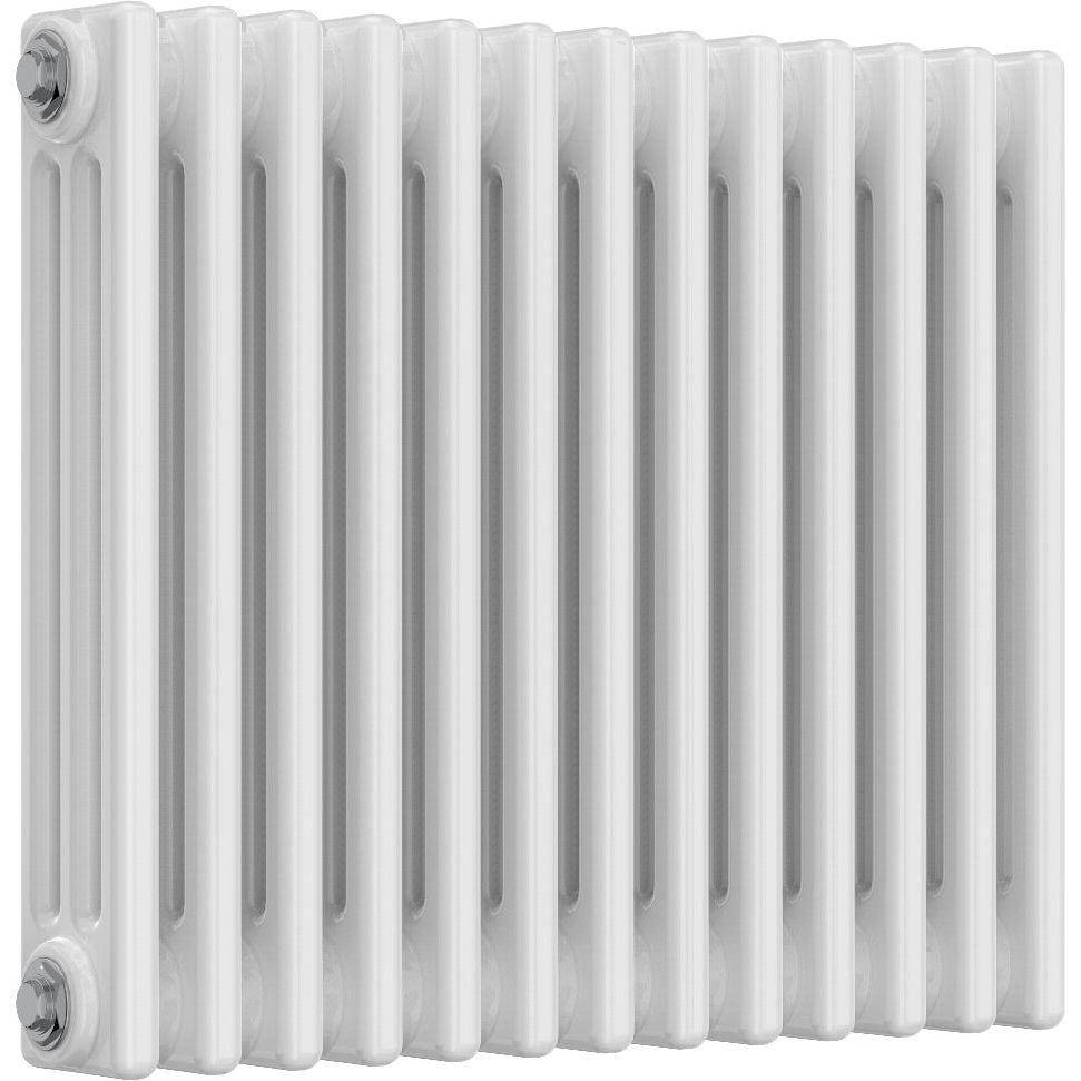 Aquarius Bathrooms Column Radiator Aquarius Foundry Horizontal 3 Column Radiator in White 500mm x 605mm