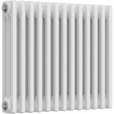 Aquarius Bathrooms Column Radiator Aquarius Foundry Horizontal 3 Column Radiator in White 500mm x 605mm