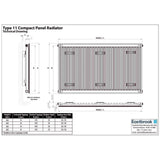 Aquarius Type 11 Compact Panel Radiator In Gloss White