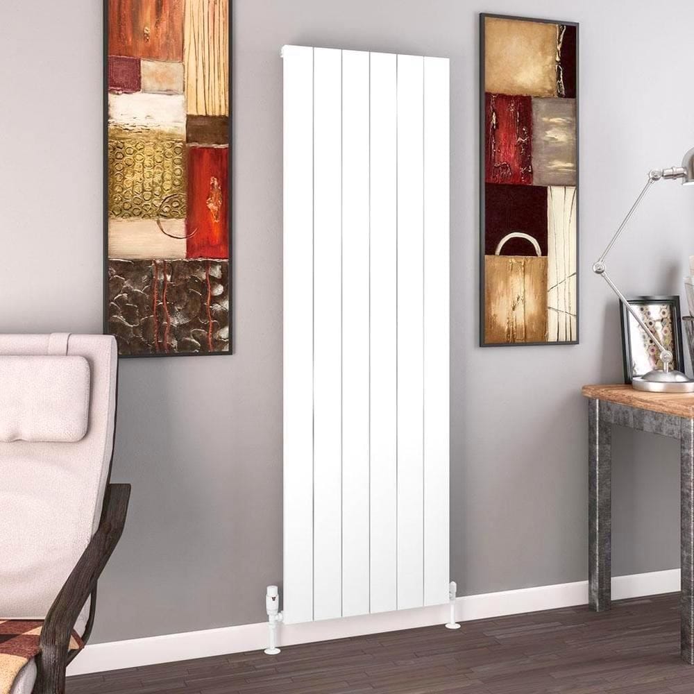 Eastbrook Panel Radiator Eastbrook Charlton Vertical Designer Radiator in Matt White 1800 x 565 / Electric Only