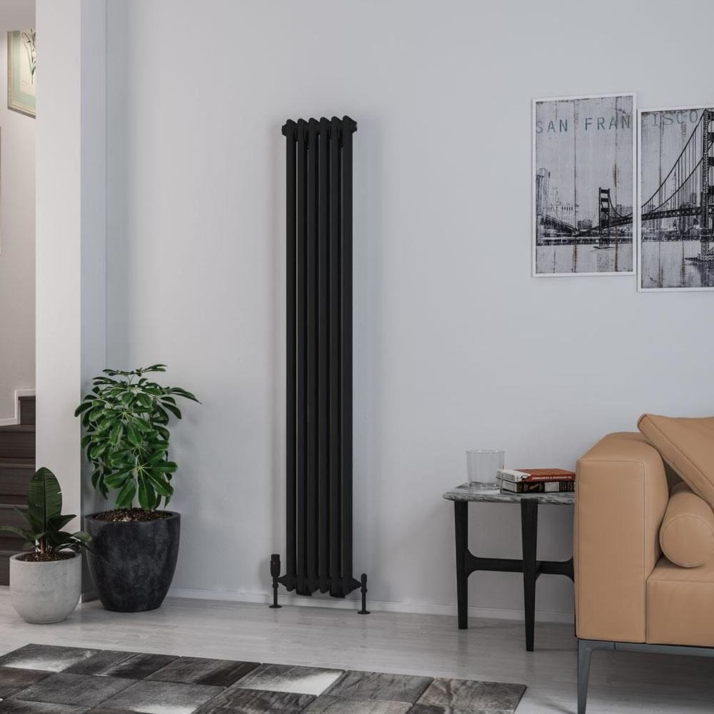 Eastbrook Rivassa Traditional 2 Column Radiator in Matt Black