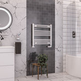 Totally Rads Ladder Rails Eastbrook Wendover Curved Vertical Heated Towel Rail in White 600 x 600 / Central Heating