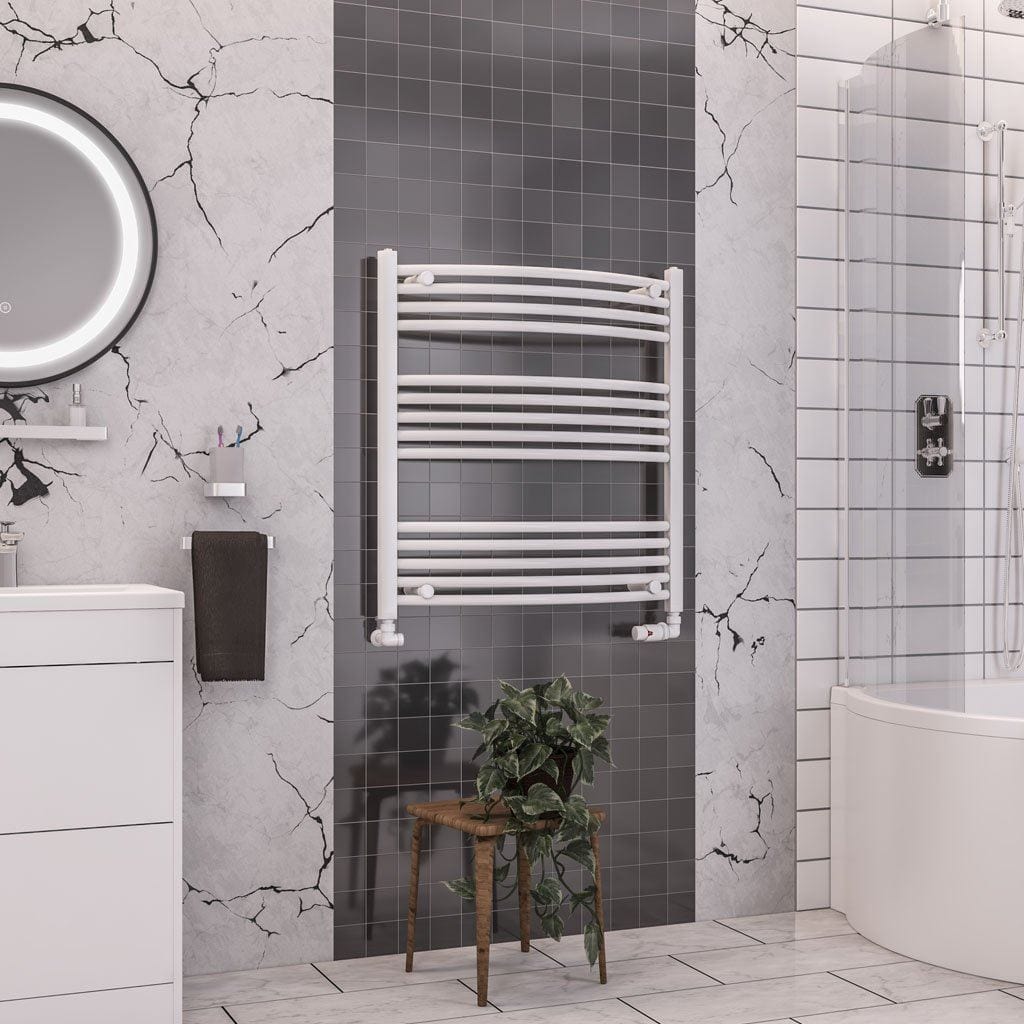 Eastbrook Wendover Curved Vertical Heated Towel Rail in White