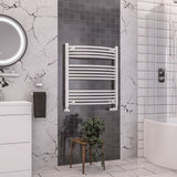 Eastbrook Wendover Curved Vertical Heated Towel Rail in White