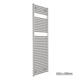 Tissino Ladder Rails Tissino Hugo2 Designer Towel Radiator in Chrome 1652 x 500 / Central Heating