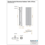 Eastbrook Charlton Vertical Designer Radiator in Matt Black