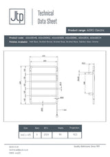 JTP Designer Towel Radiator JTP AERO Designer Vertical Heated Towel Rail - Electric Only