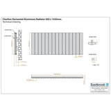 Eastbrook Flat Panel Radiators Eastbrook Charlton Horizontal Designer Radiator in Matt Anthracite