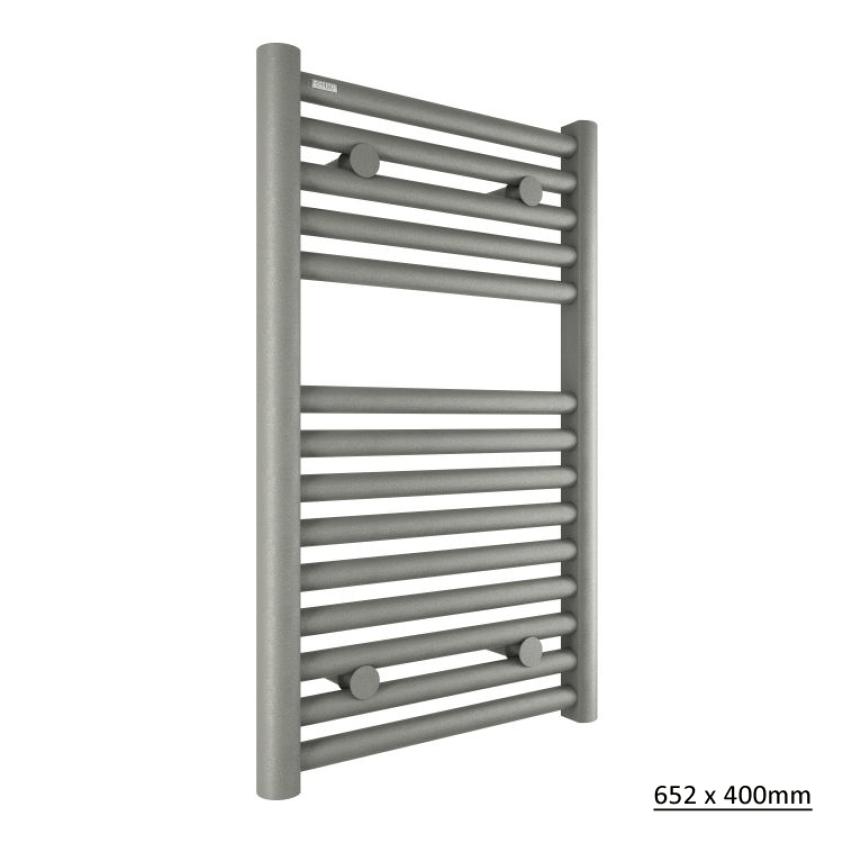 Tissino Ladder Rails Tissino Hugo2 Designer Towel Radiator in Lusso Grey 652 x 400 / Central Heating