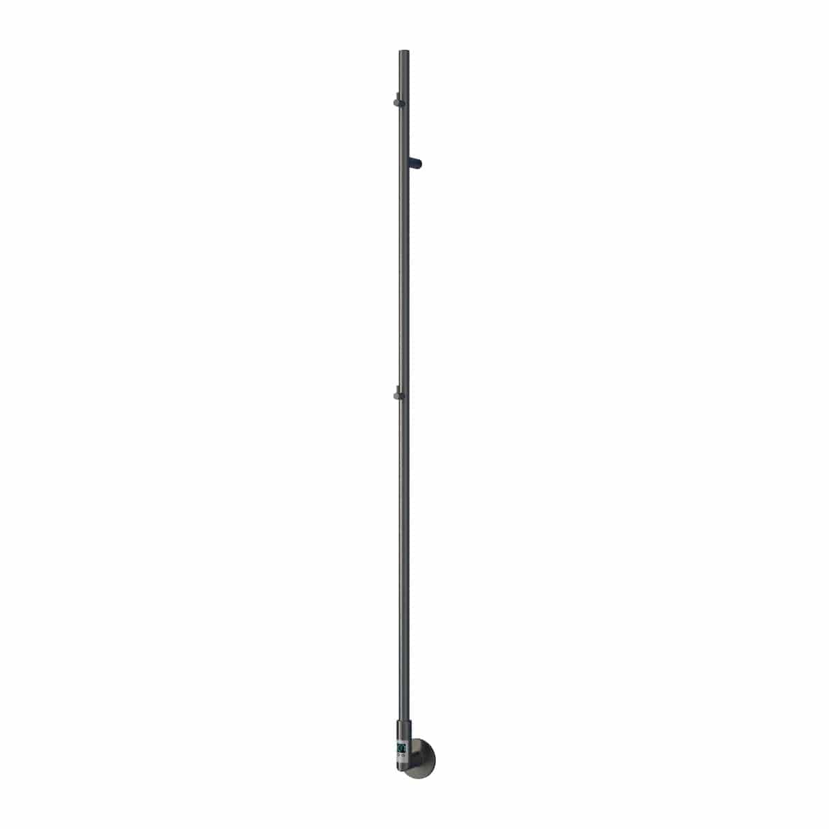 Reina Designer Towel Radiator Reina Ines Dry Electric Designer Towel Pole with Digital Timers - 1500 x 22mm Gun Metal
