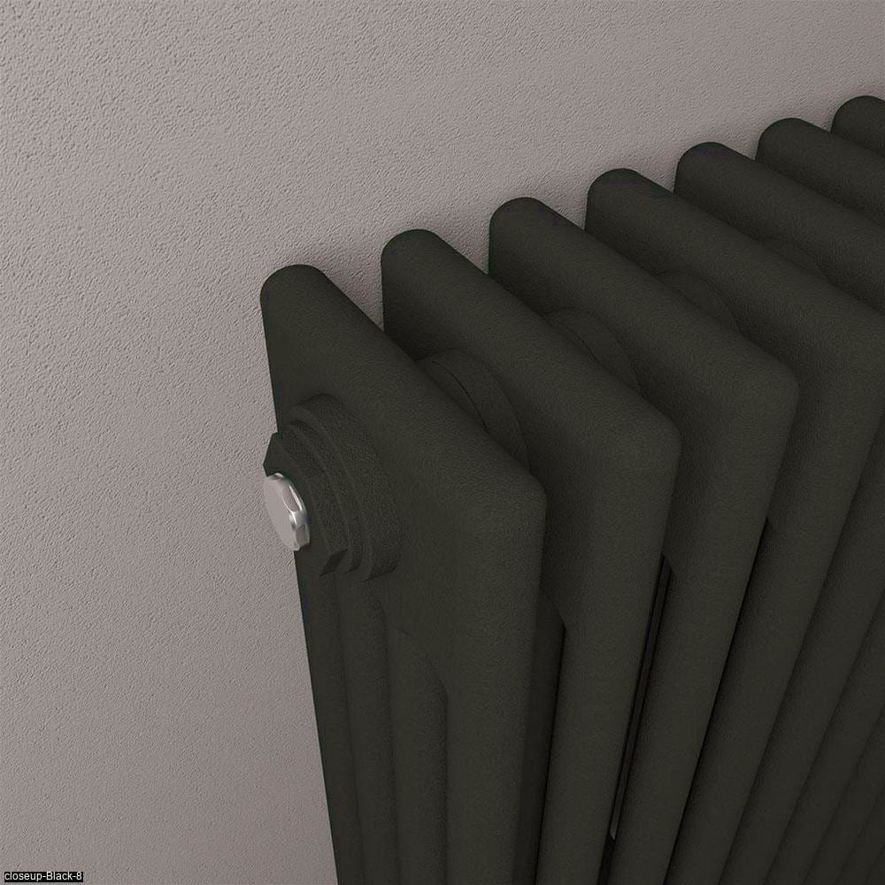 Eastbrook Column Radiator Eastbrook Rivassa Traditional 4 Column Radiator in Matt Black