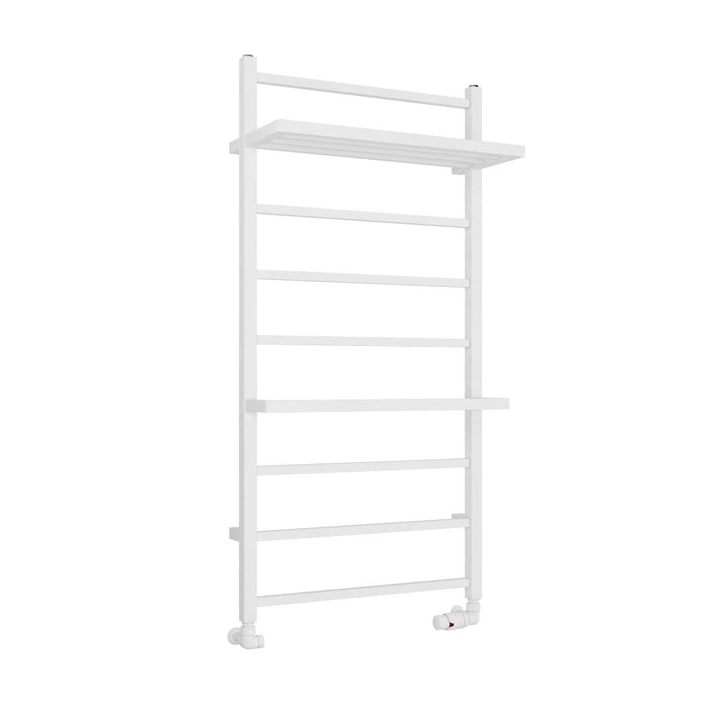 Eastbrook Designer Towel Radiator Eastbrook Launton Straight Vertical Heated Towel Rail in Matt White 1200 x 600 / Electric Only