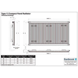 Aquarius Type 11 Compact Panel Radiator In Gloss White