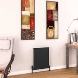 Eastbrook Panel Radiators Eastbrook Charlton Horizontal Designer Radiator in Matt Black 600 x 470 / Electric Only