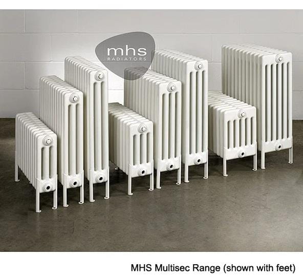 MHS Radiators Column Radiator MHS Multisec Traditional 4 Column Radiator in Traffic White