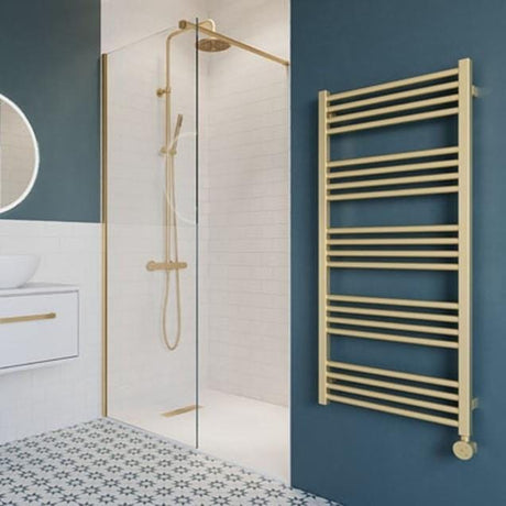 Crosswater Ladder Rail Crosswater MPRO Designer Vertical Towel Radiator in Brushed Brass
