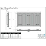 Aquarius Bathrooms Type 11 Aquarius Type 11 Compact Panel Radiator In Gloss White
