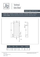 JTP Designer Towel Radiator JTP AERO Designer Vertical Heated Towel Rail - Electric Only