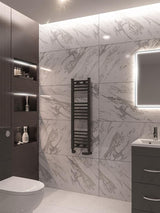 Eastbrook Wingrave Vertical Straight Heated Towel Rail - 1000 x 300mm in Matt Anthracite