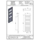 Vogue Contrast Designer Radiator in Matt Black