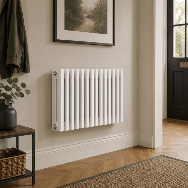 Aquarius Bathrooms Column Radiator Aquarius Foundry Horizontal 4 Column Radiator in White 400mm x 605mm