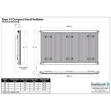 Aquarius Type 11 Compact Panel Radiator In Gloss White