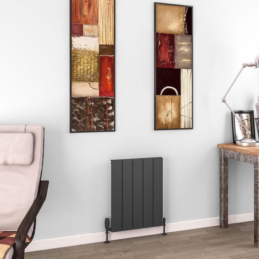 Eastbrook Flat Panel Radiators Eastbrook Charlton Horizontal Designer Radiator in Matt Anthracite 600 x 470 / Dual Fuel